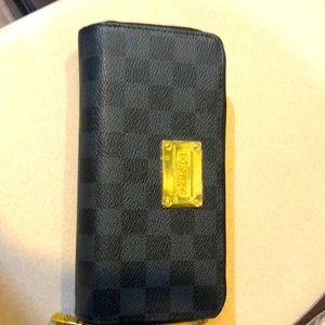 Louis Vuitton black and grey square Womens wallet